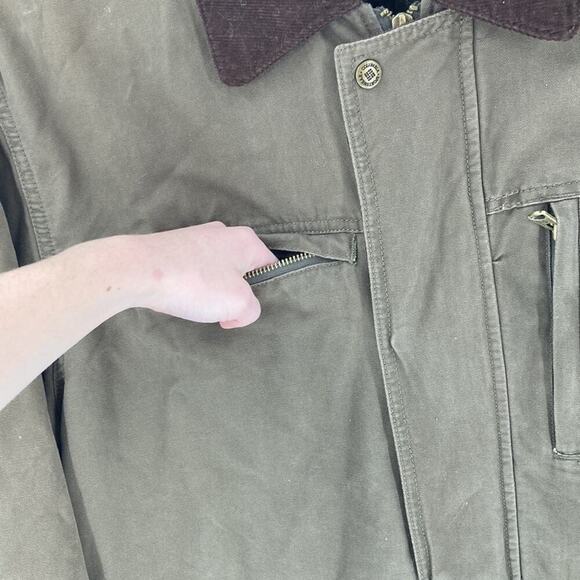 COLUMBIA Wool blend Lined Cotton Barn Coat Field Chore Jacket ranch country XL - Picture 7 of 11
